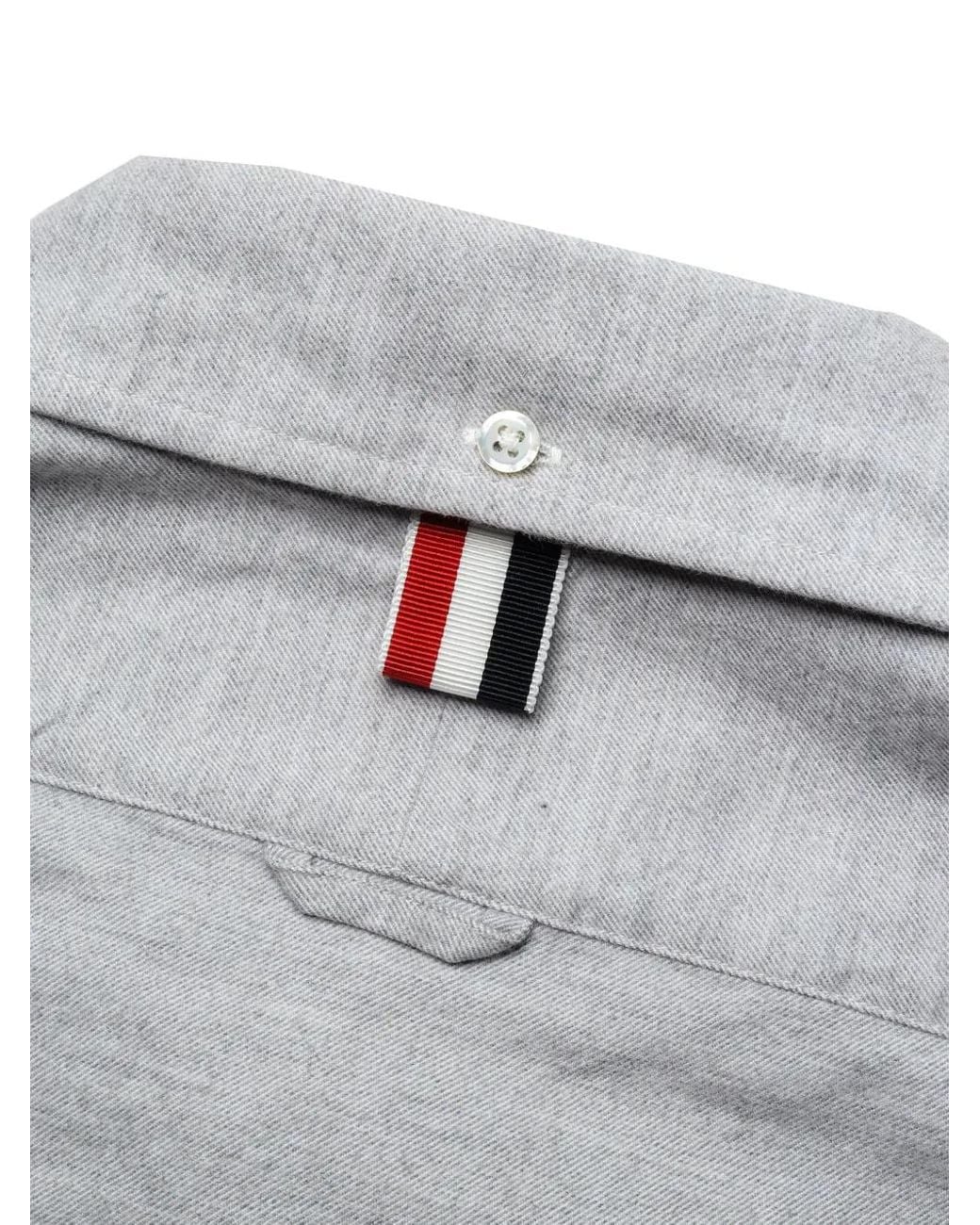 Thom Browne White 4Bar Cotton Shirt for men