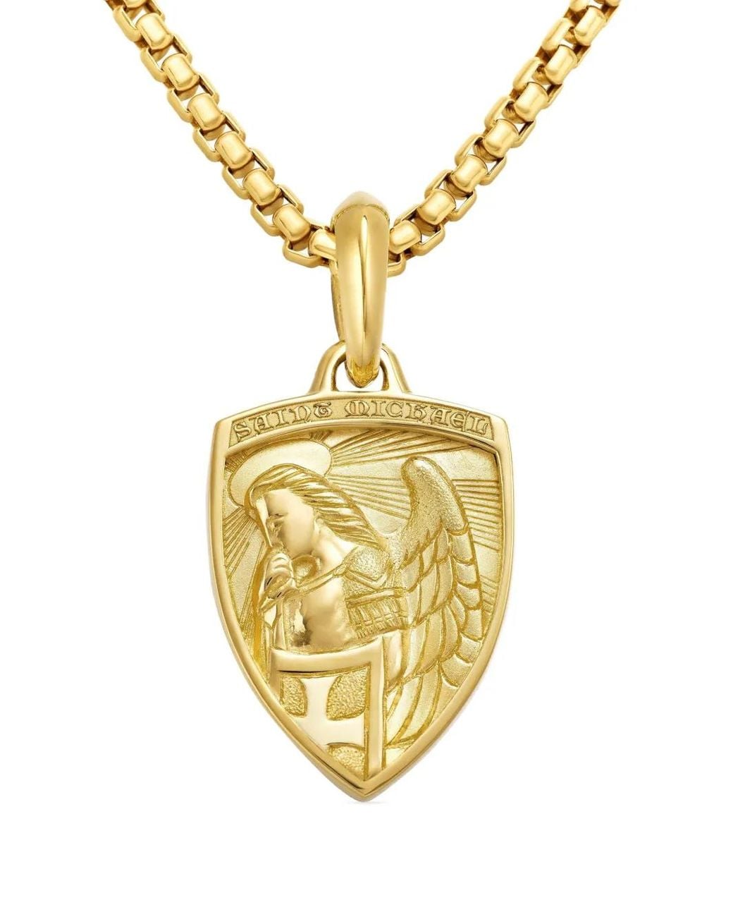David Yurman Metallic 18Kt St. Michael Amulet (26Mm) for men