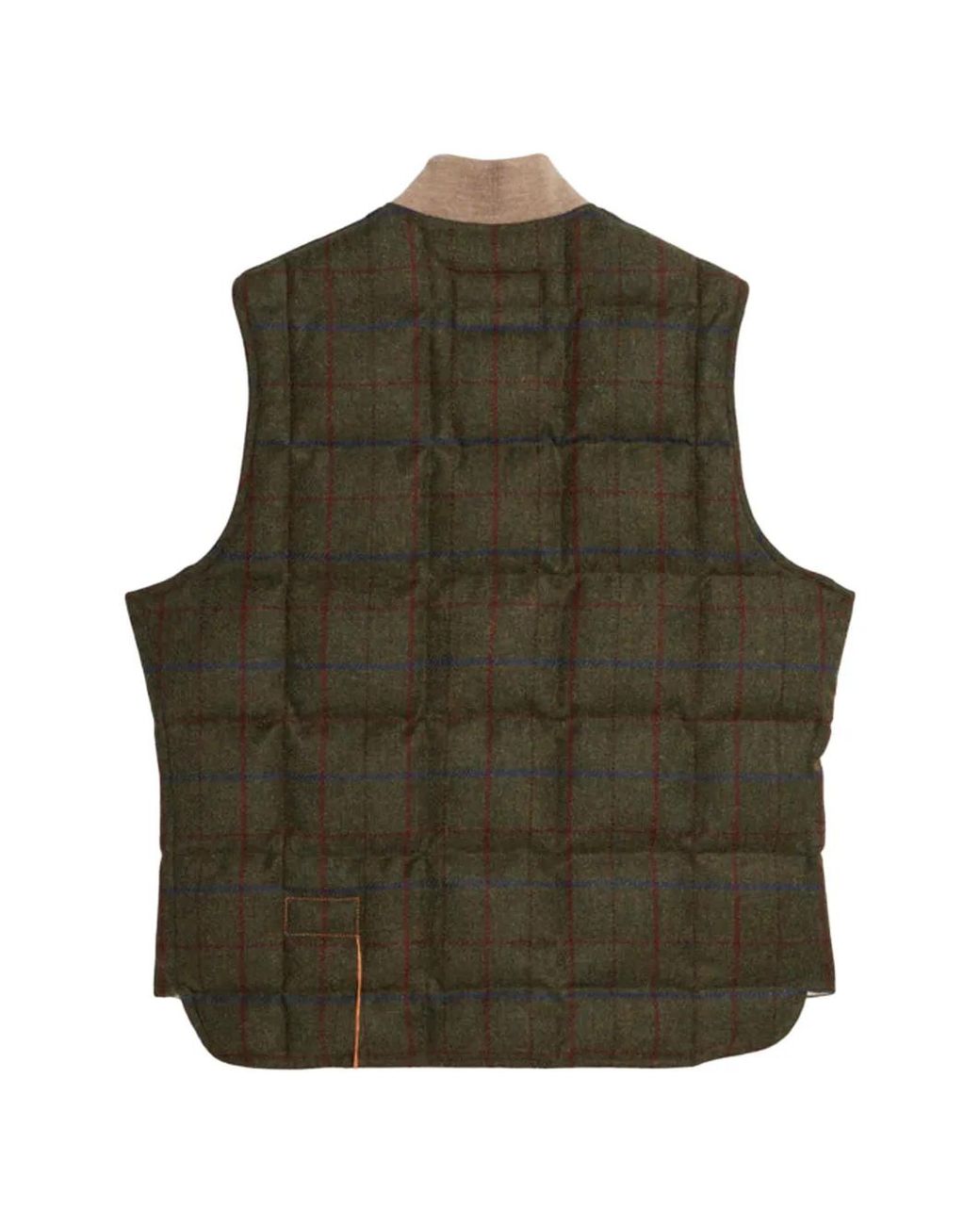 Fortela Green Checked Zip Gilet for men