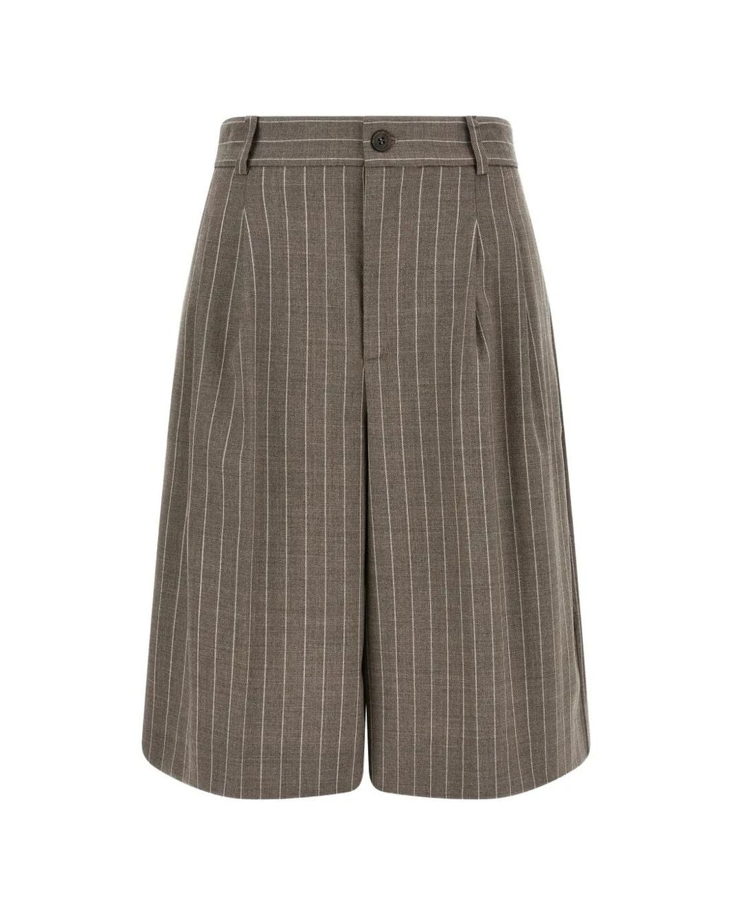 P.A.R.O.S.H. Gray Lassie Pinstripe-Pattern Shorts