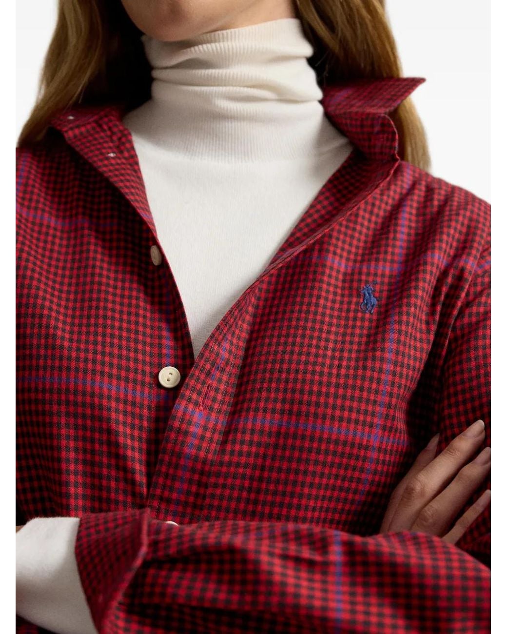 Polo Ralph Lauren Red Relaxed Fit Plaid Cotton-Twill Shirt