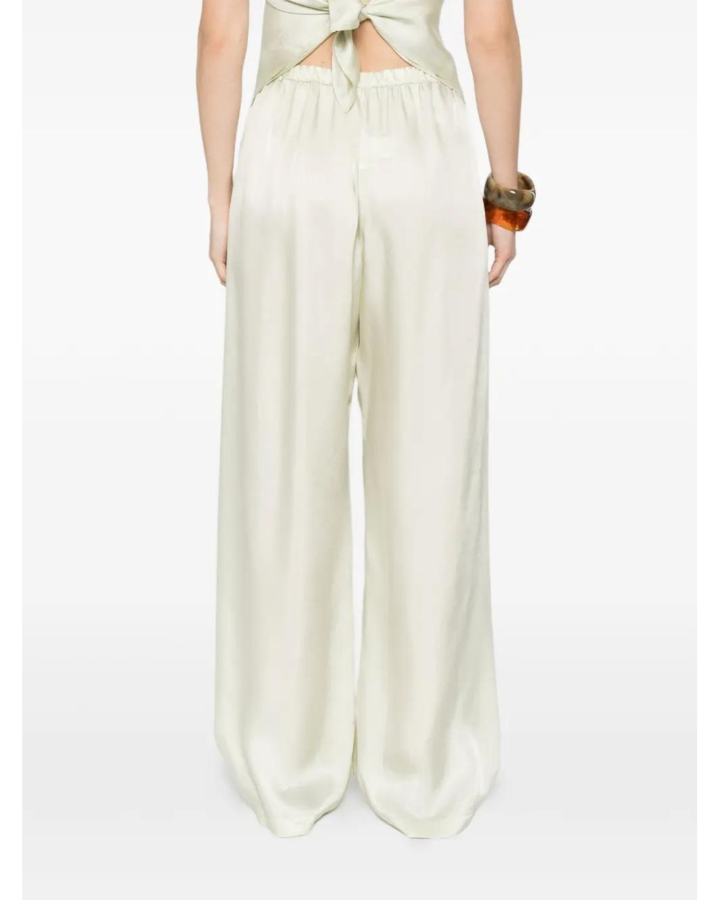 Enza Costa White Fluid Twill Trousers