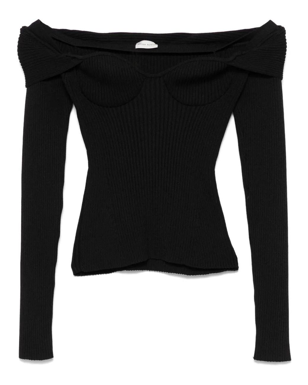 Magda Butrym Black Ribbed Sweater