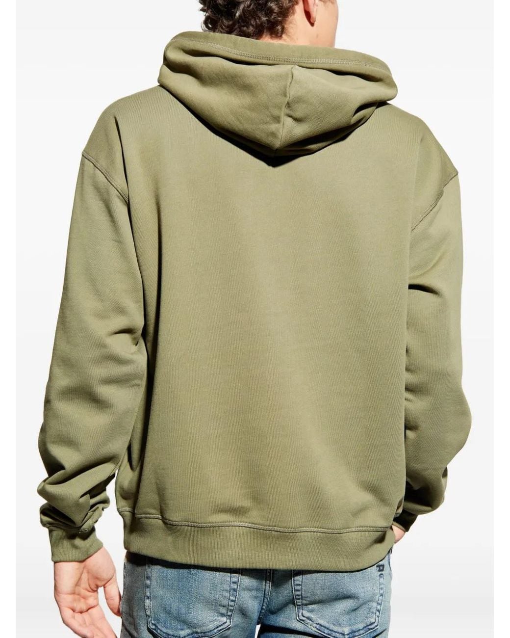 DIESEL Green S-Norm-Hood Logo-Plaque Hoodie for men