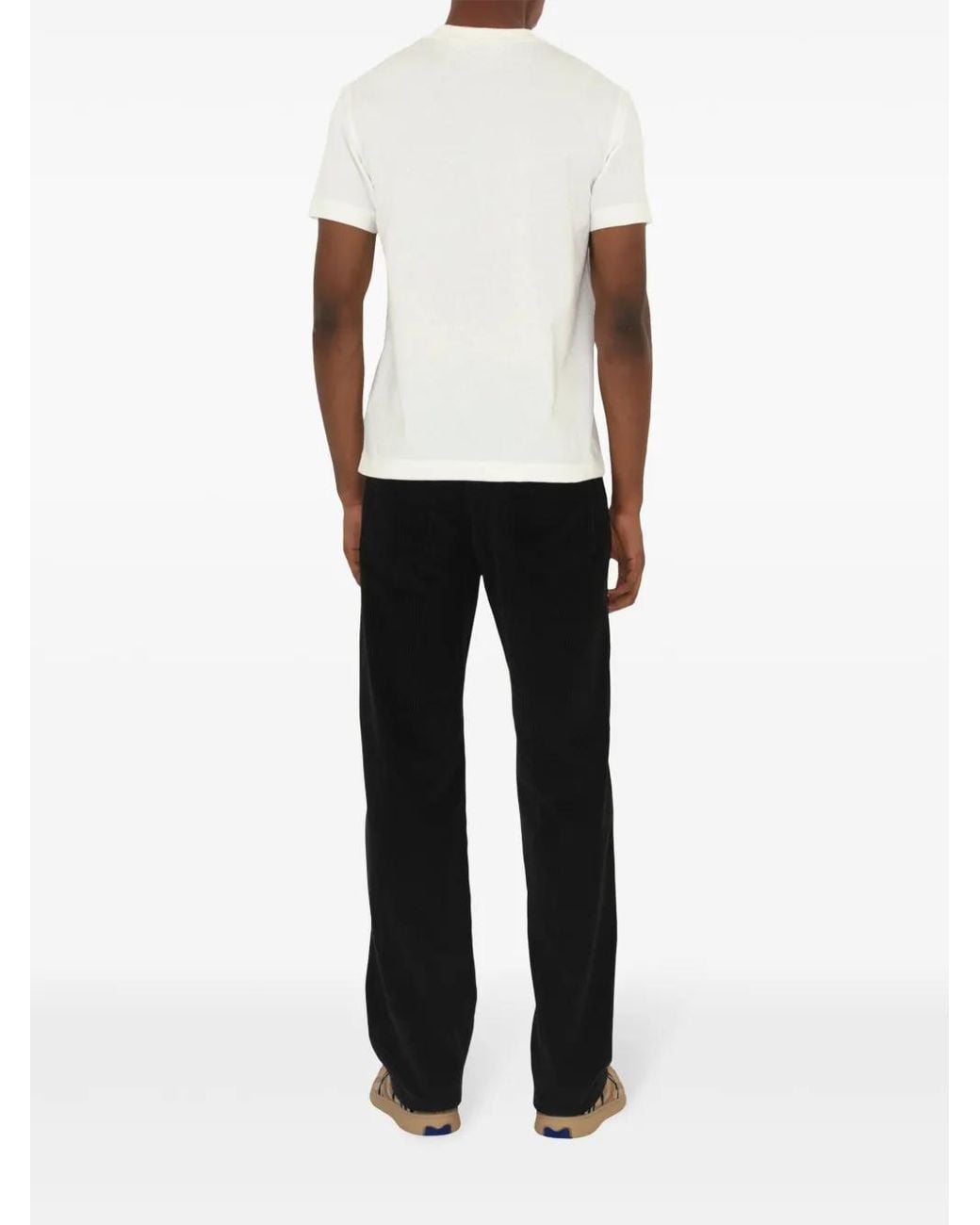 Burberry Katoenen T-Shirt Met Check-Patch in het White voor heren
