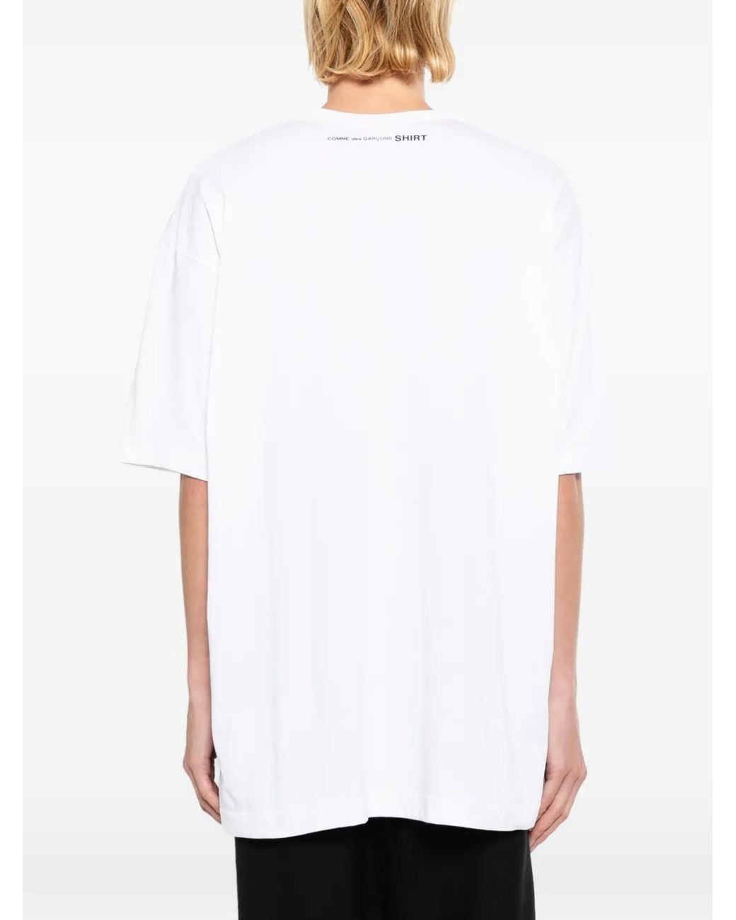 Comme des Garçons White Graphic-Print Cotton T-Shirt for men
