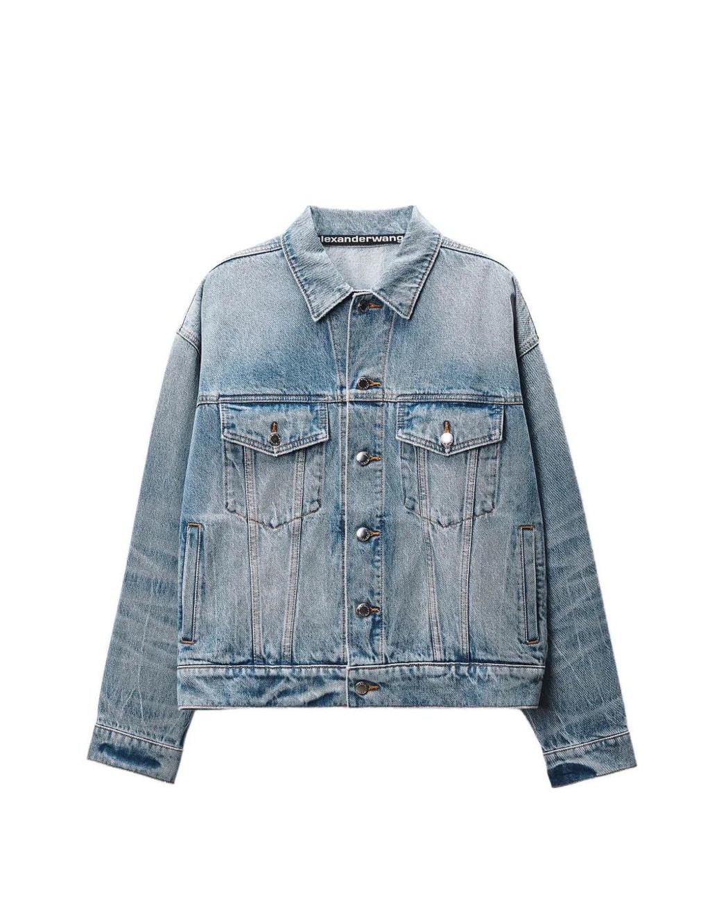 Alexander Wang Blue Front-Pockets Denim Jacket