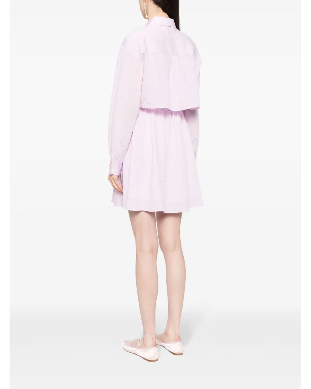 B+ AB Pink Crinkled Two-Piece Dress Set