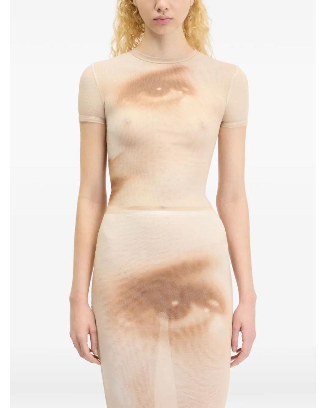 Jean Paul Gaultier White Graphic-Print T-Shirt