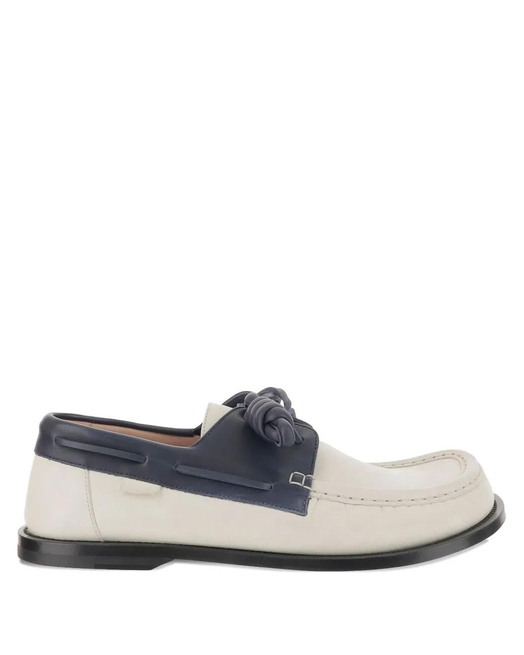 Loewe White Two-Tone Boat Shoes for men