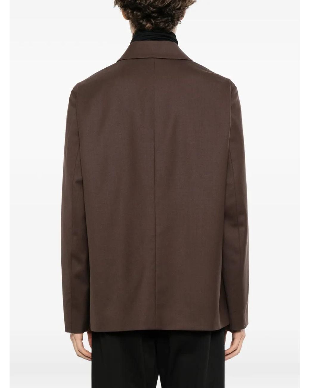 Lardini Brown Button-Up Patch-Pocket Jacket for men