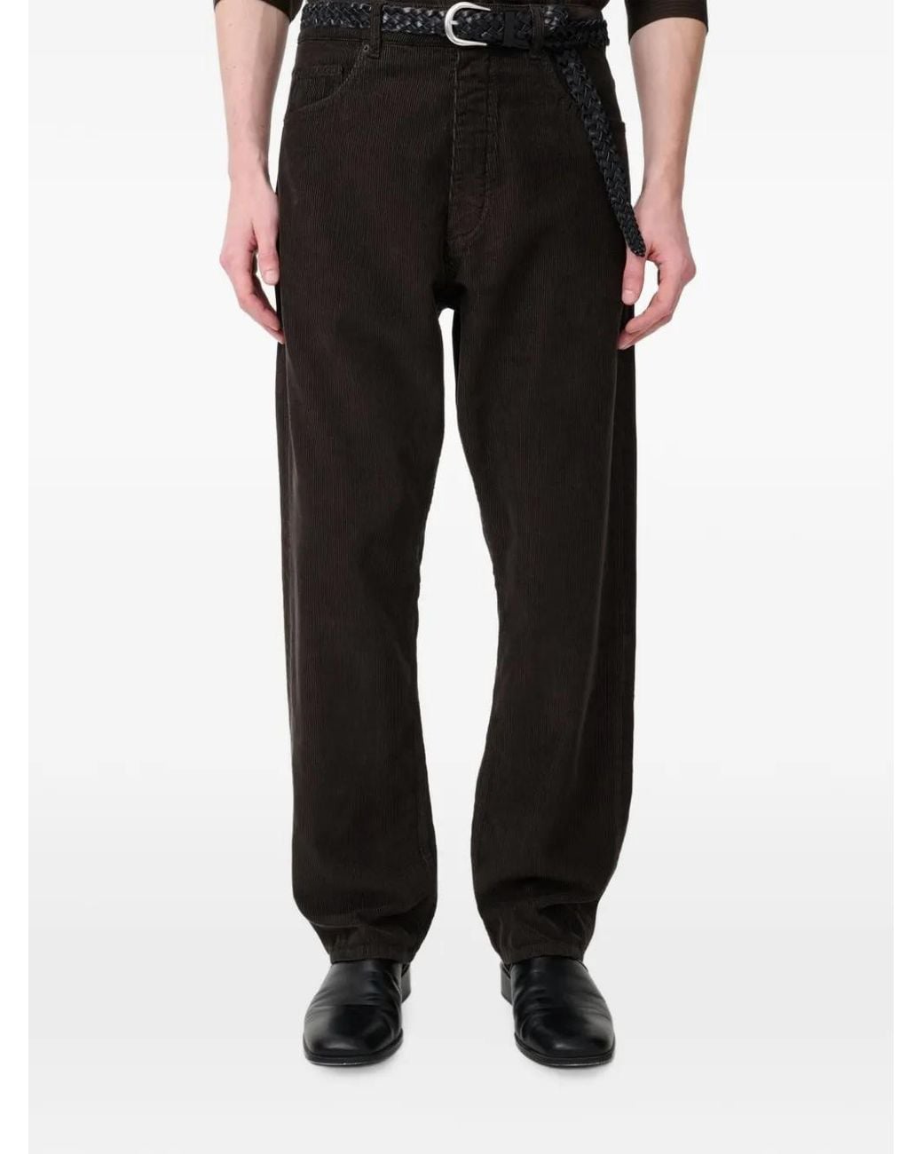 Studio Nicholson Black Pantalon Riso En Velours Côtelé for men