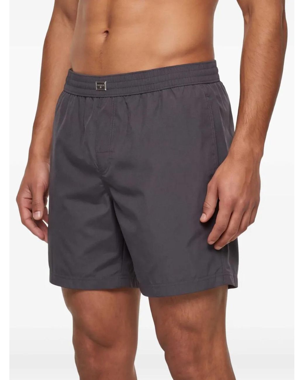 Dolce & Gabbana Gray Mid-Length Swim Trunks With Tag for men