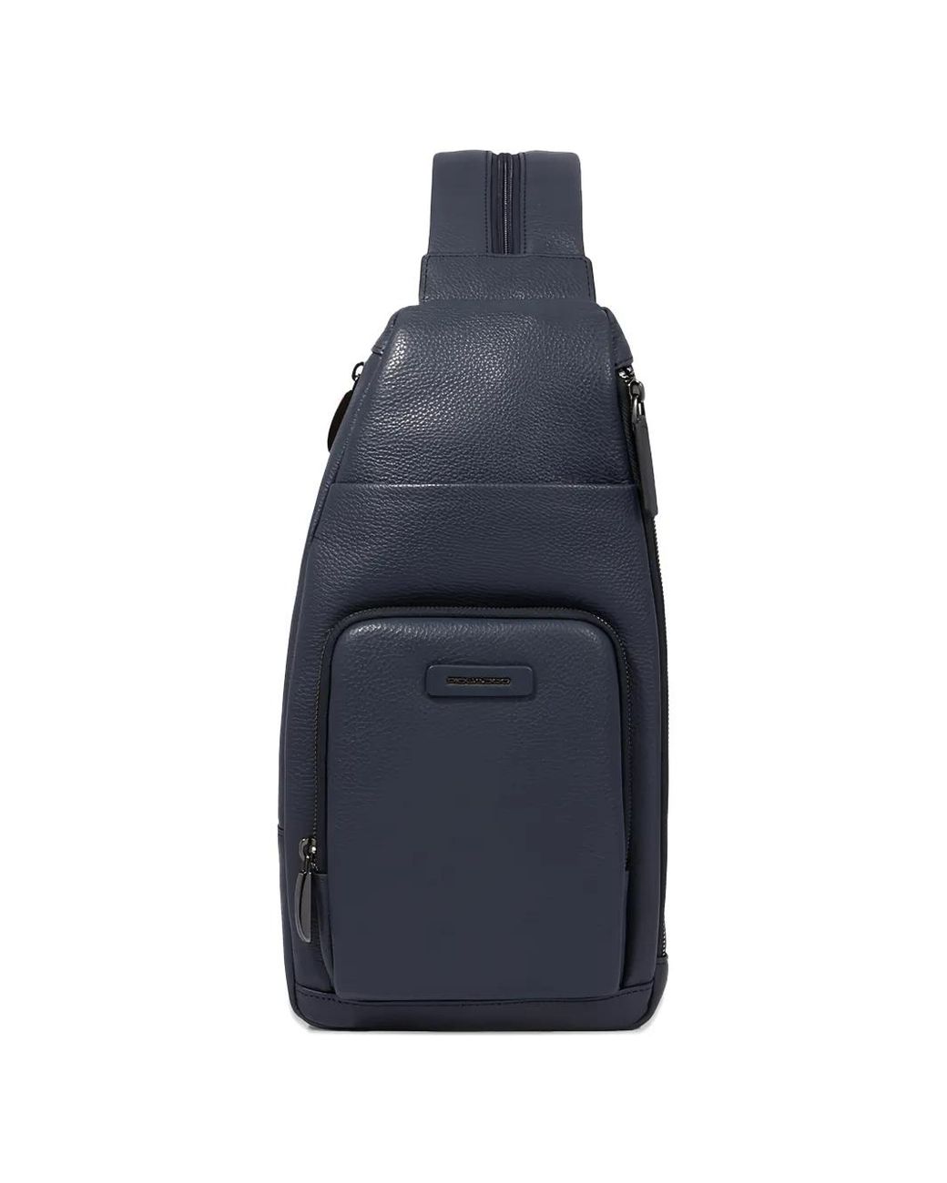 Piquadro Blue Convertible Grained-Leather Ipadmini Sling Bag for men