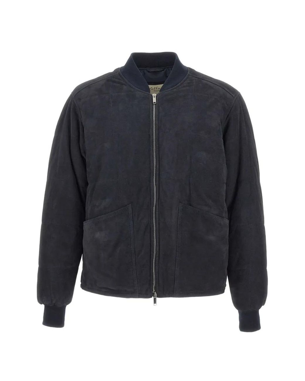 Volfagli Blue Pitti Camoscio Leather Jacket for men