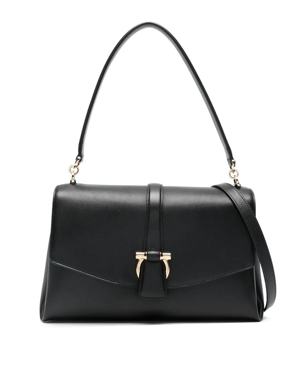 Borsa A Spalla S Con Battente di Ferragamo in Black