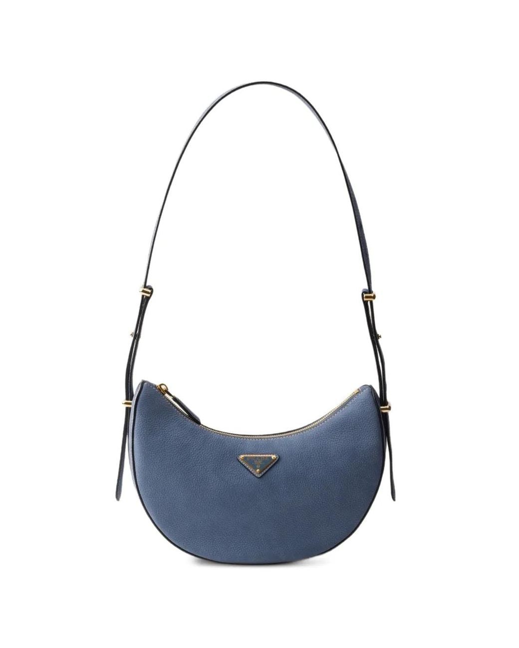 Prada Blue Arqué Small Nubuck Leather Bag