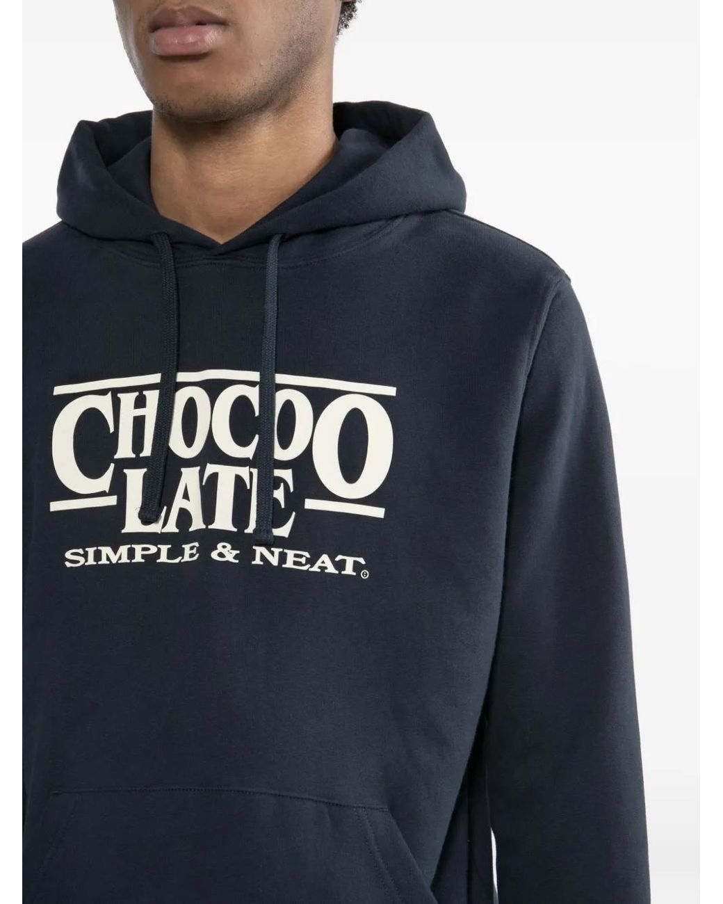 Chocoolate Blue Logo-Embossed Hoodie for men