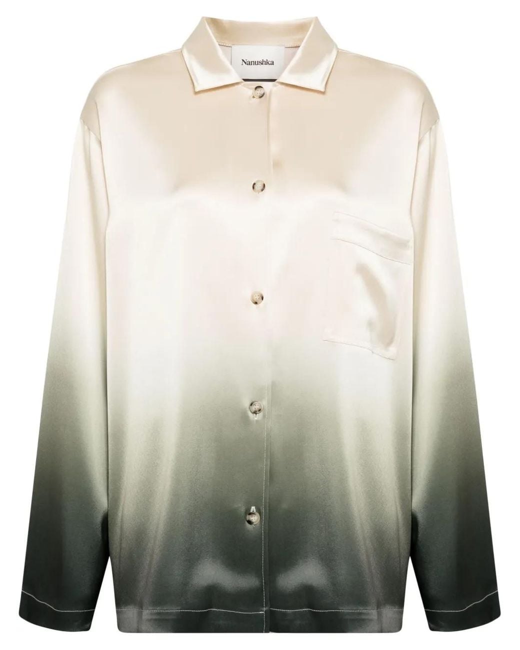 Nanushka Natural Jelmer Ombré-Effect Satin Shirt