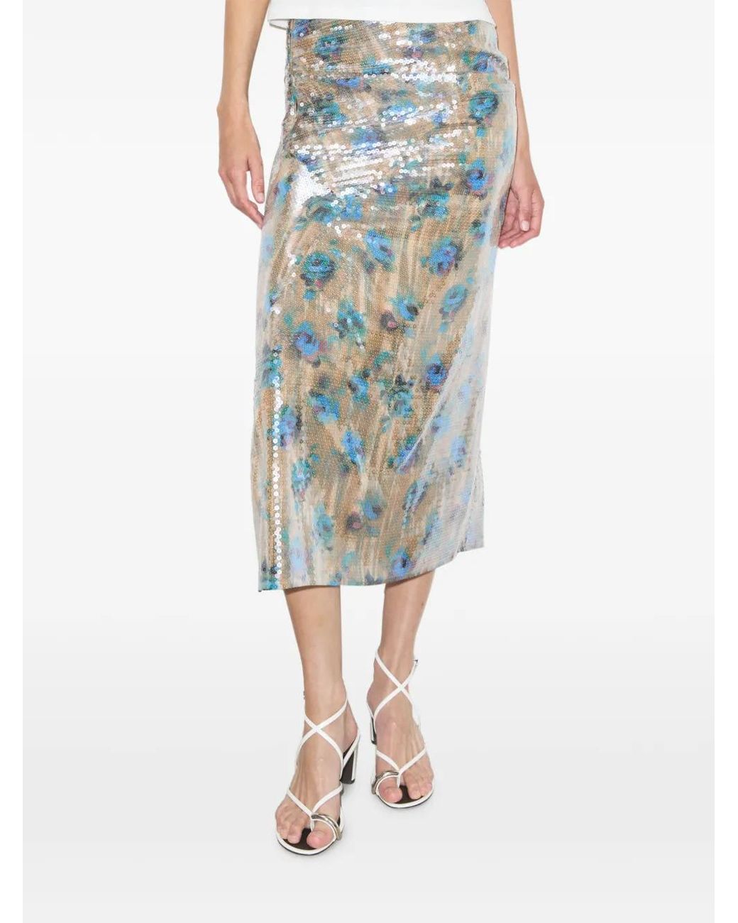 Tory Burch White Sequin Skirt