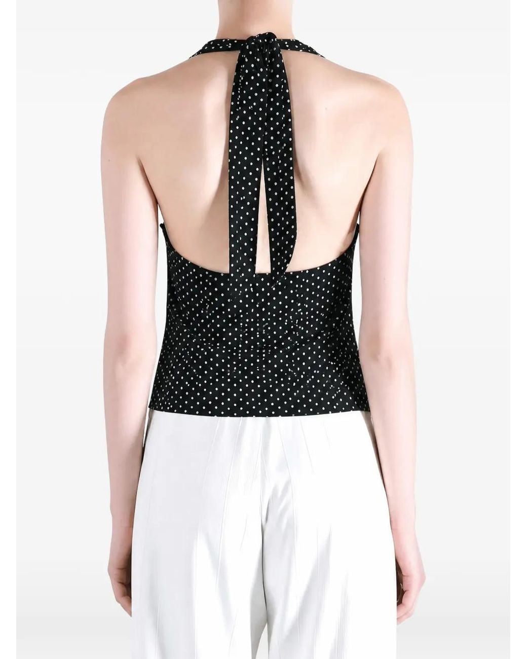 Free People Black Ramona Polka-Dot Blouse