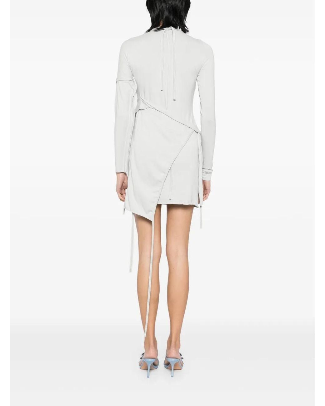 OTTOLINGER White Mini Deconstructed Long-Sleeved Dress