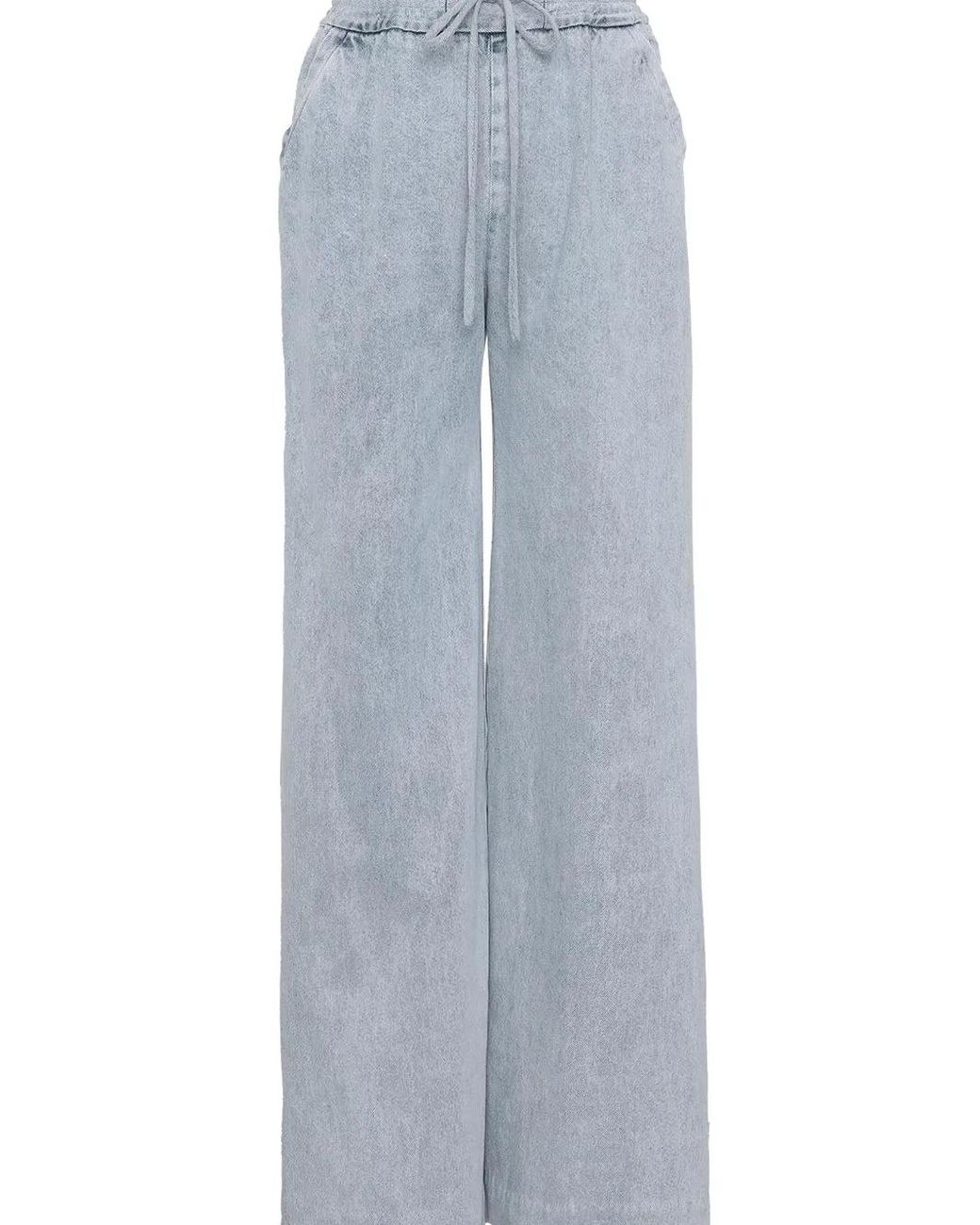 Zimmermann Gray Rebellion Drawstring-Snap Jeans