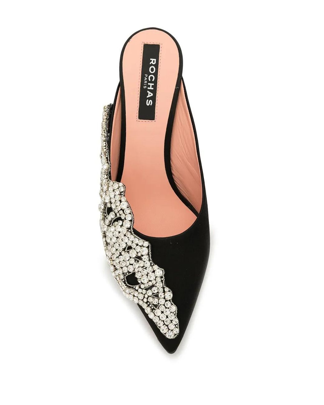 Mules Ornées À Bout Pointu Rochas en coloris Metallic