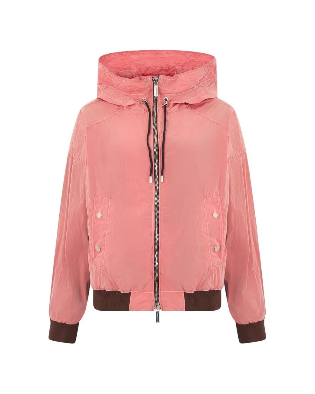 Moorer Pink Hooded Zip-Up Jacket