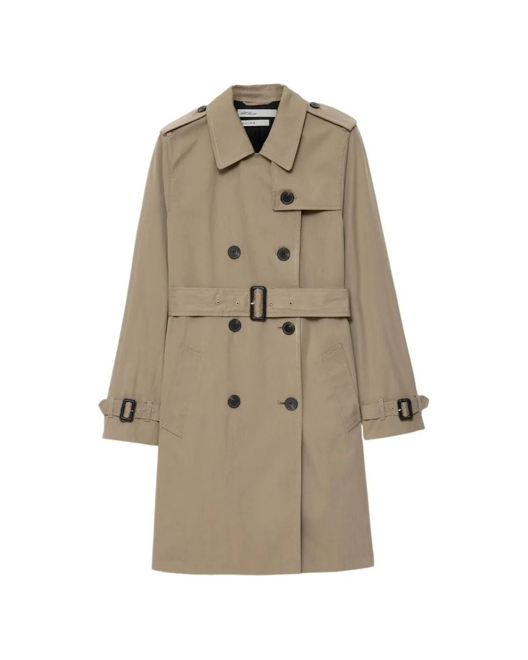 AllSaints Natural Leonard Double-Breasted Trench Coat