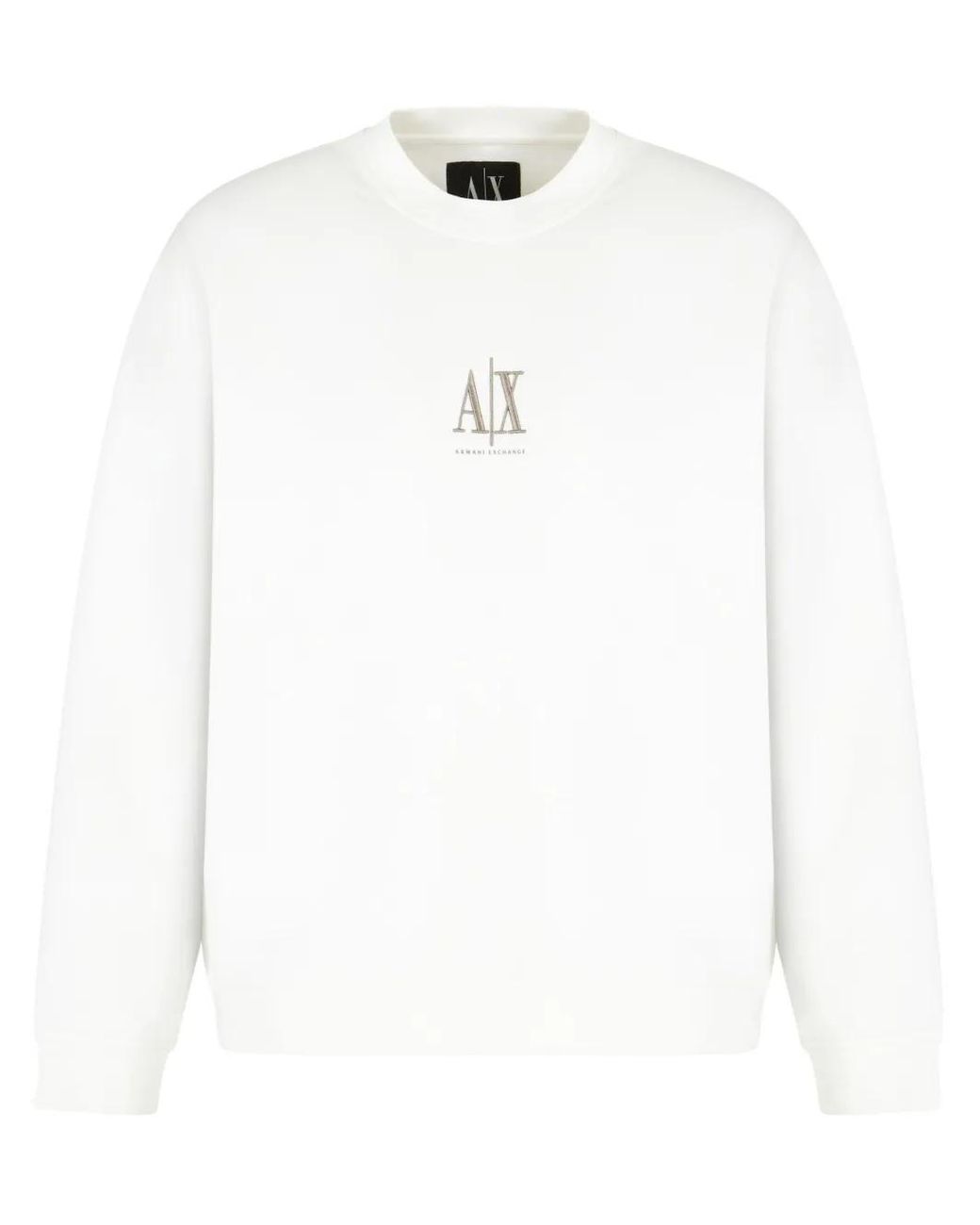 ARMANI EXCHANGE White Logo-Embroidered Sweatshirt for men