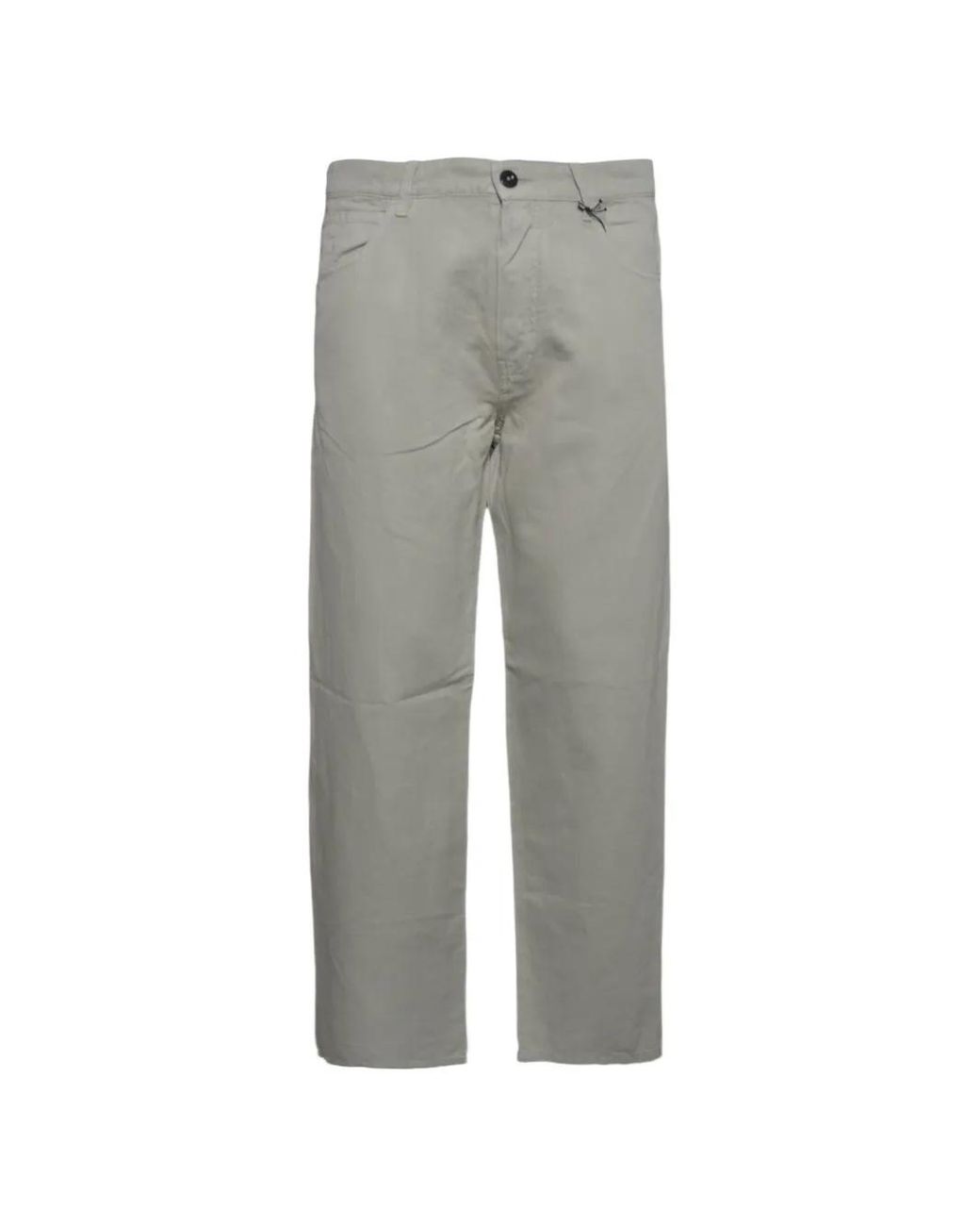 C P Company Gray Cotton/Linen No Side Seams Trousers for men
