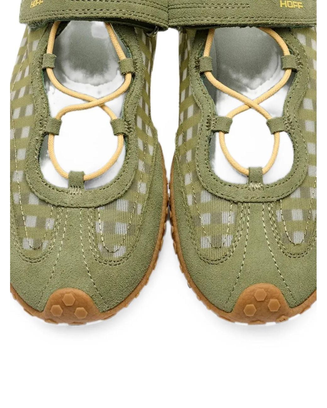 HOFF Green Bridge Gingham-Pattern Touch-Strap Sneakerinas