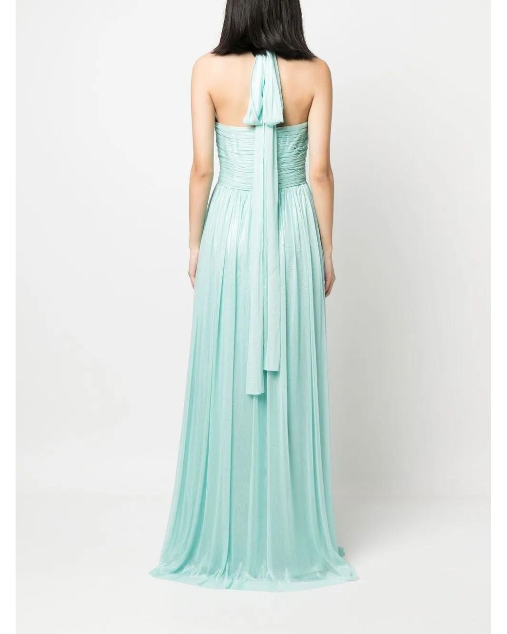 Jean Louis Sabaji Blue Sleeveless Tulle Maxi Dress