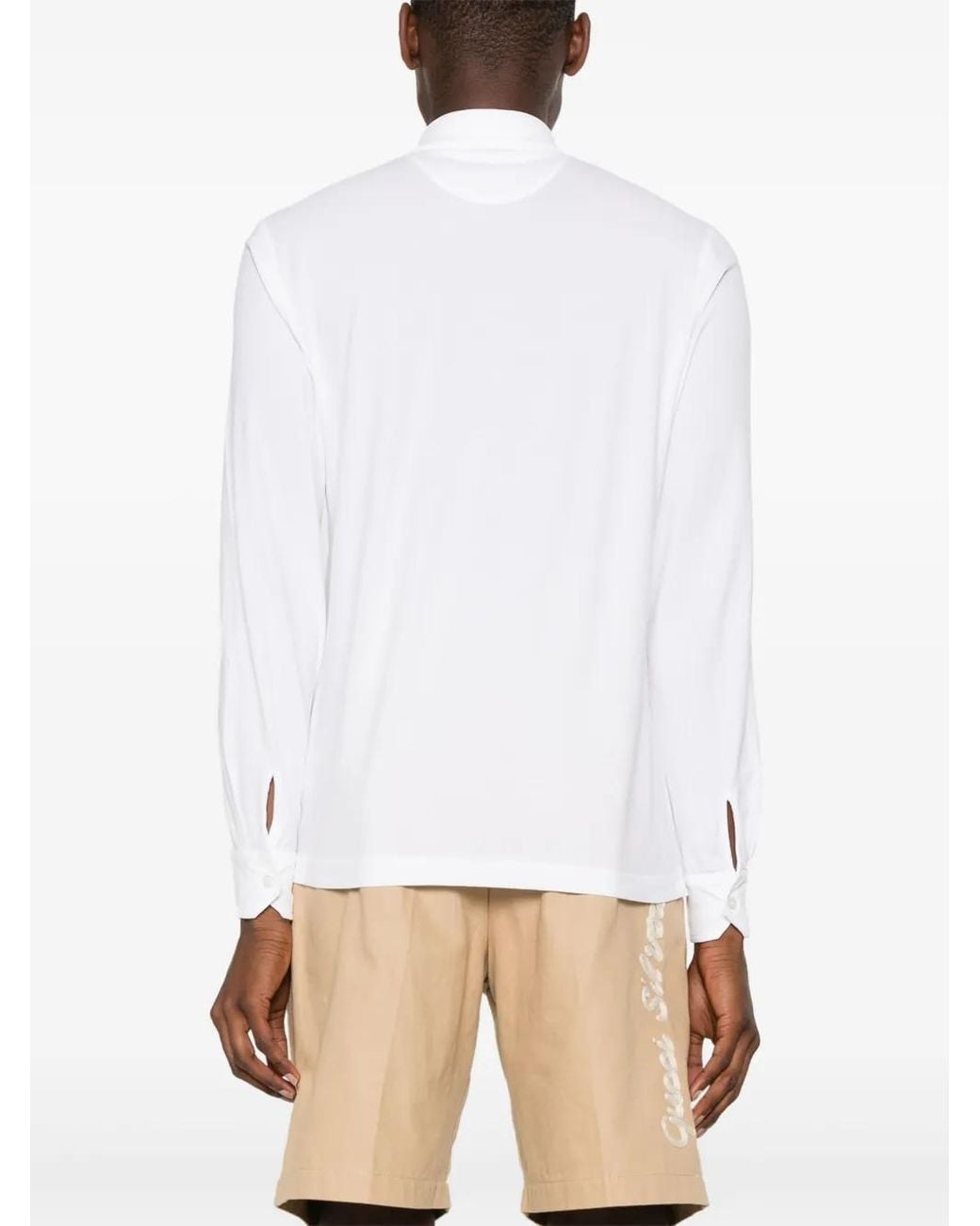 Fedeli White Alby Long-Sleeve Polo Shirt for men