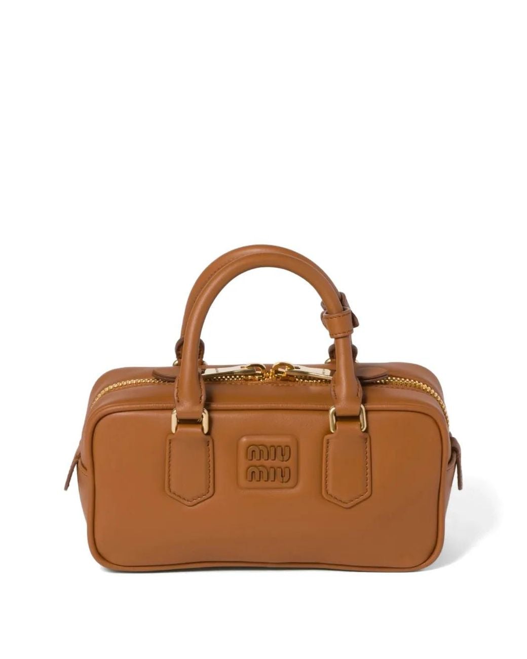 Miu Miu Brown Regular Arcadie Leather Tote Bag