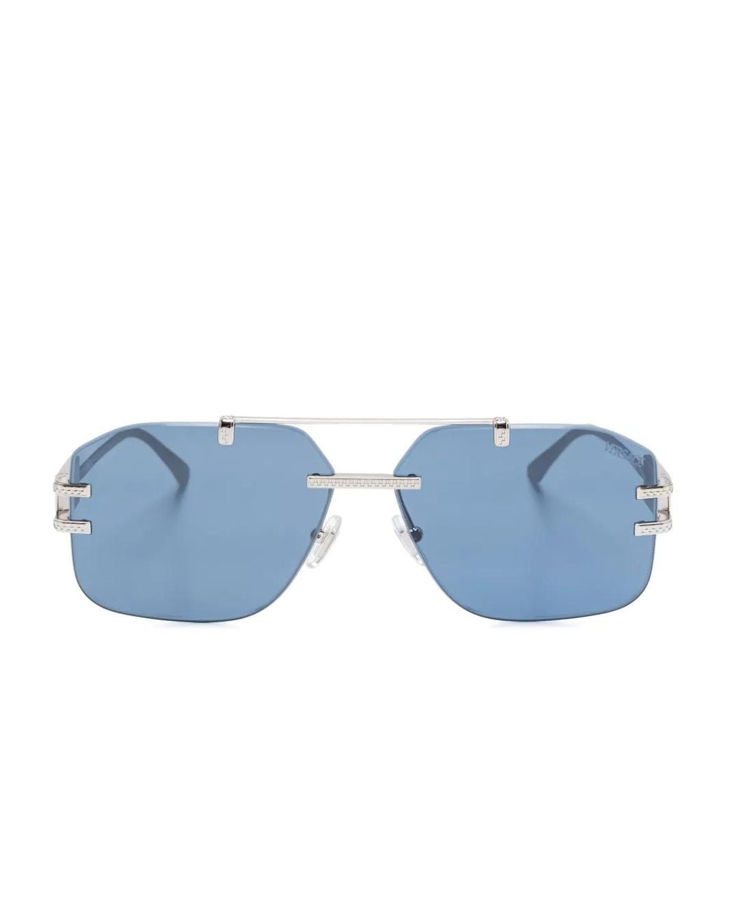 Versace Blue Pilot-Frame Sunglasses