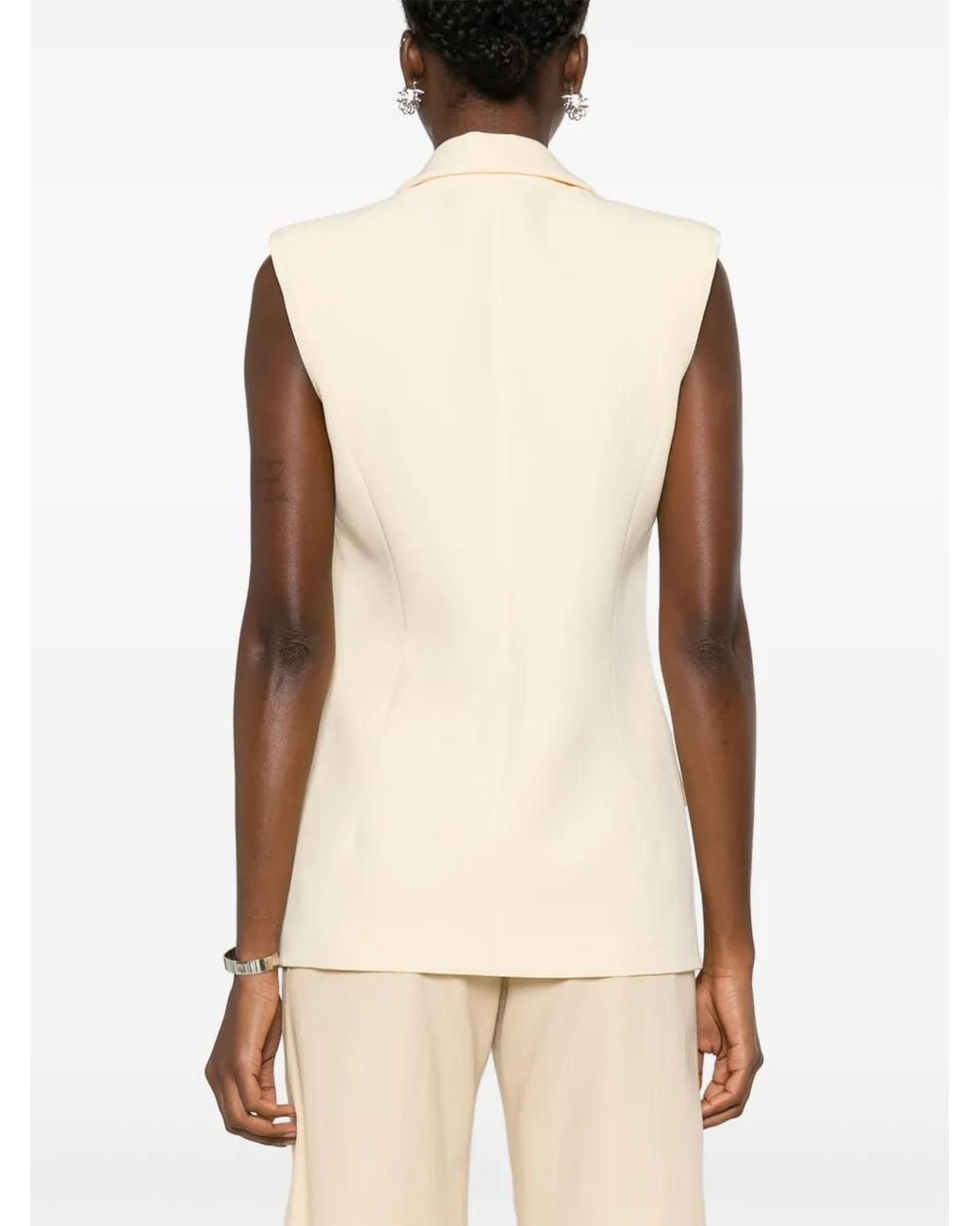 Chiara Ferragni Natural Uniform Single-Breasted Waistcoat