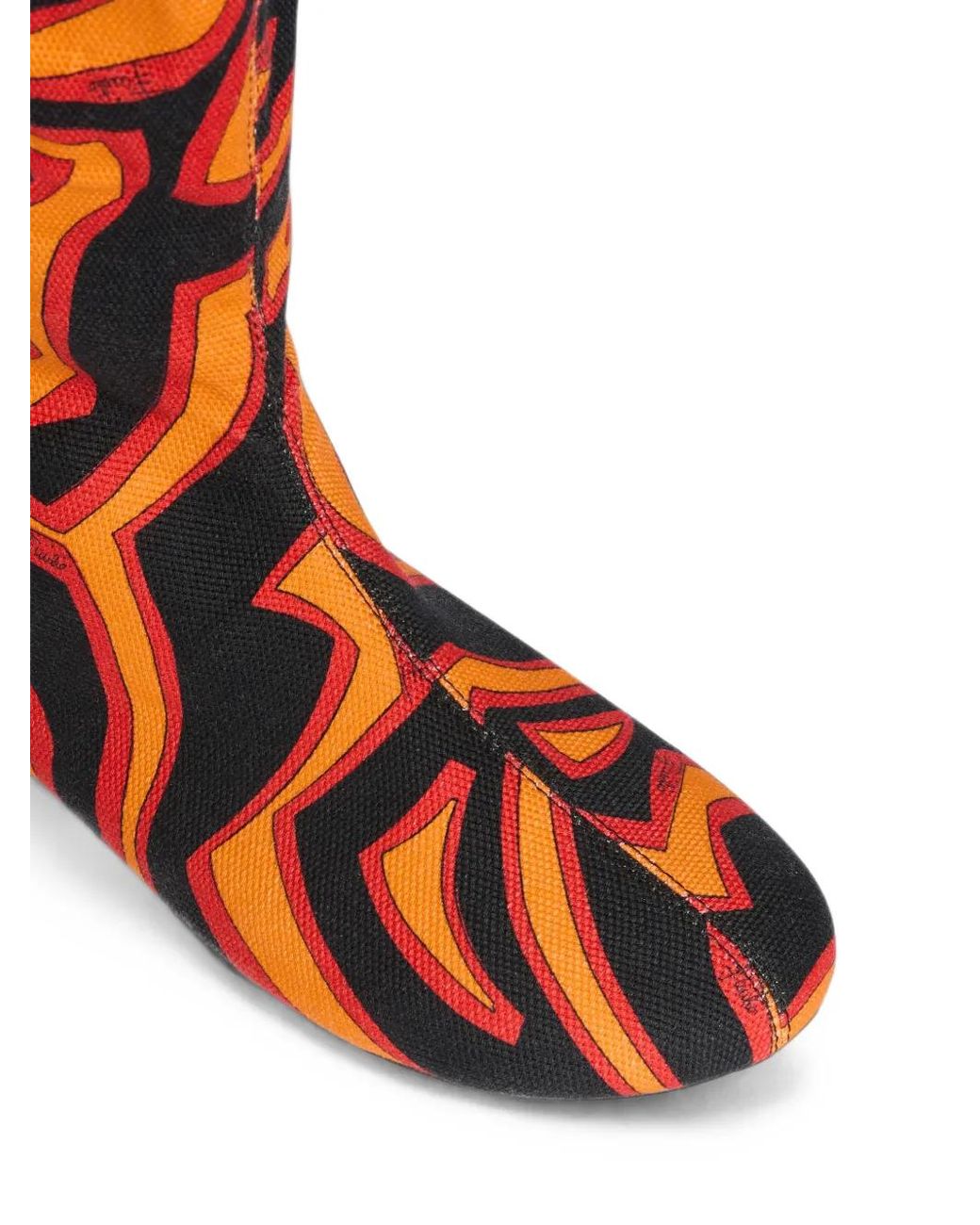 Emilio Pucci Orange Labirinto-Print Boots