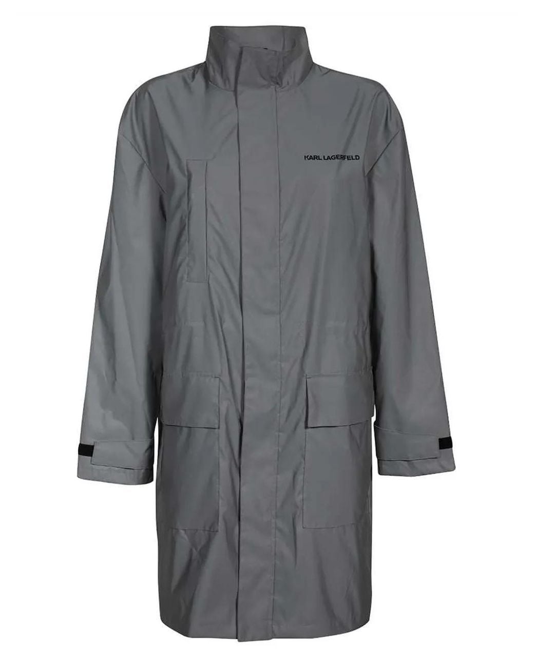 Karl Lagerfeld Gray Techno-Fabric Coat
