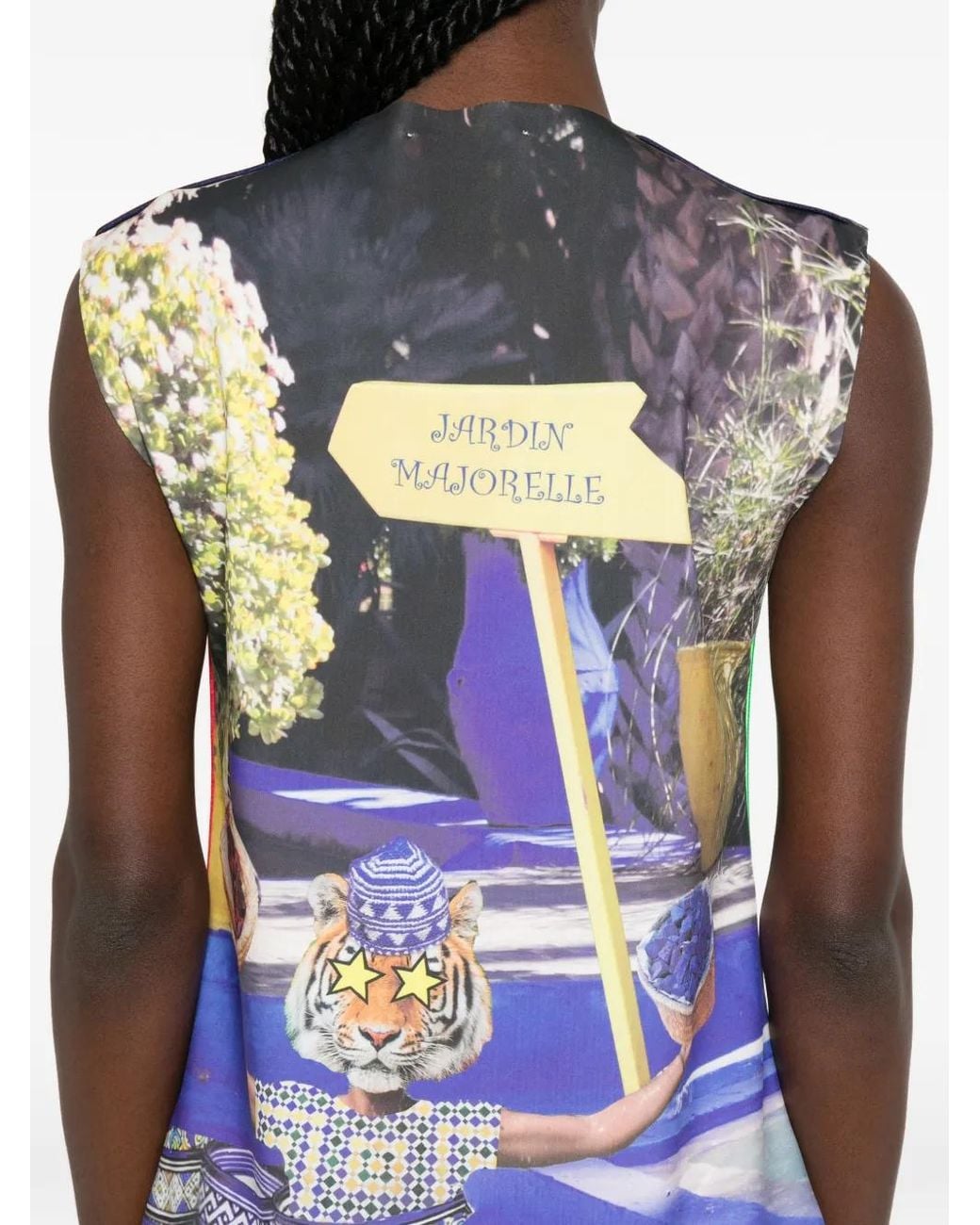 The Artistylist White Jardin Majurelle Sleeveless Dress