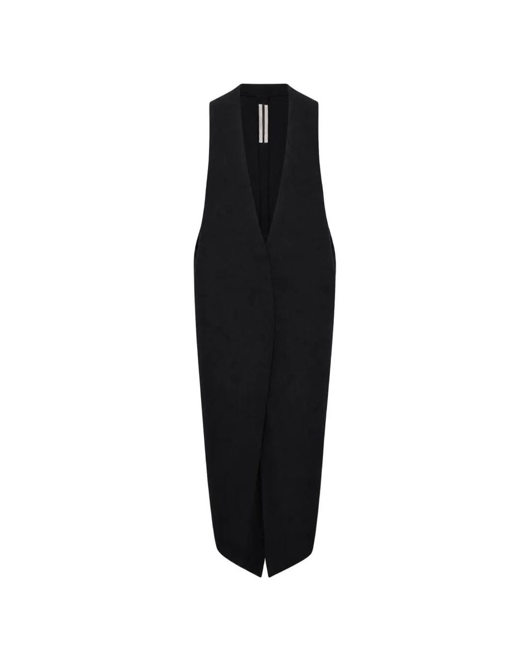 Rick Owens Black Cyclops V-Neck Sleeveless Cardi-Coat
