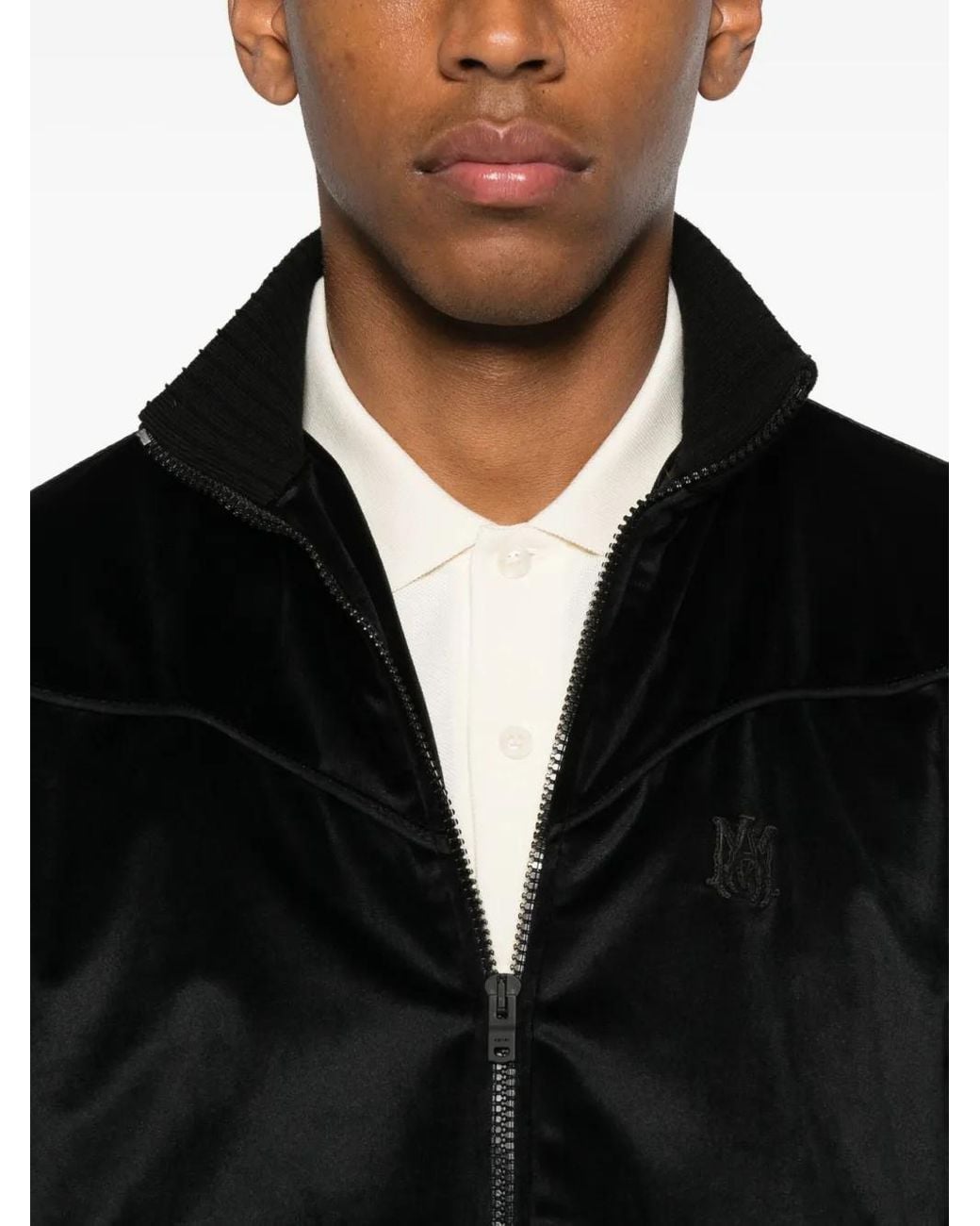 Amiri Black Velour Zip-up Jacket for men