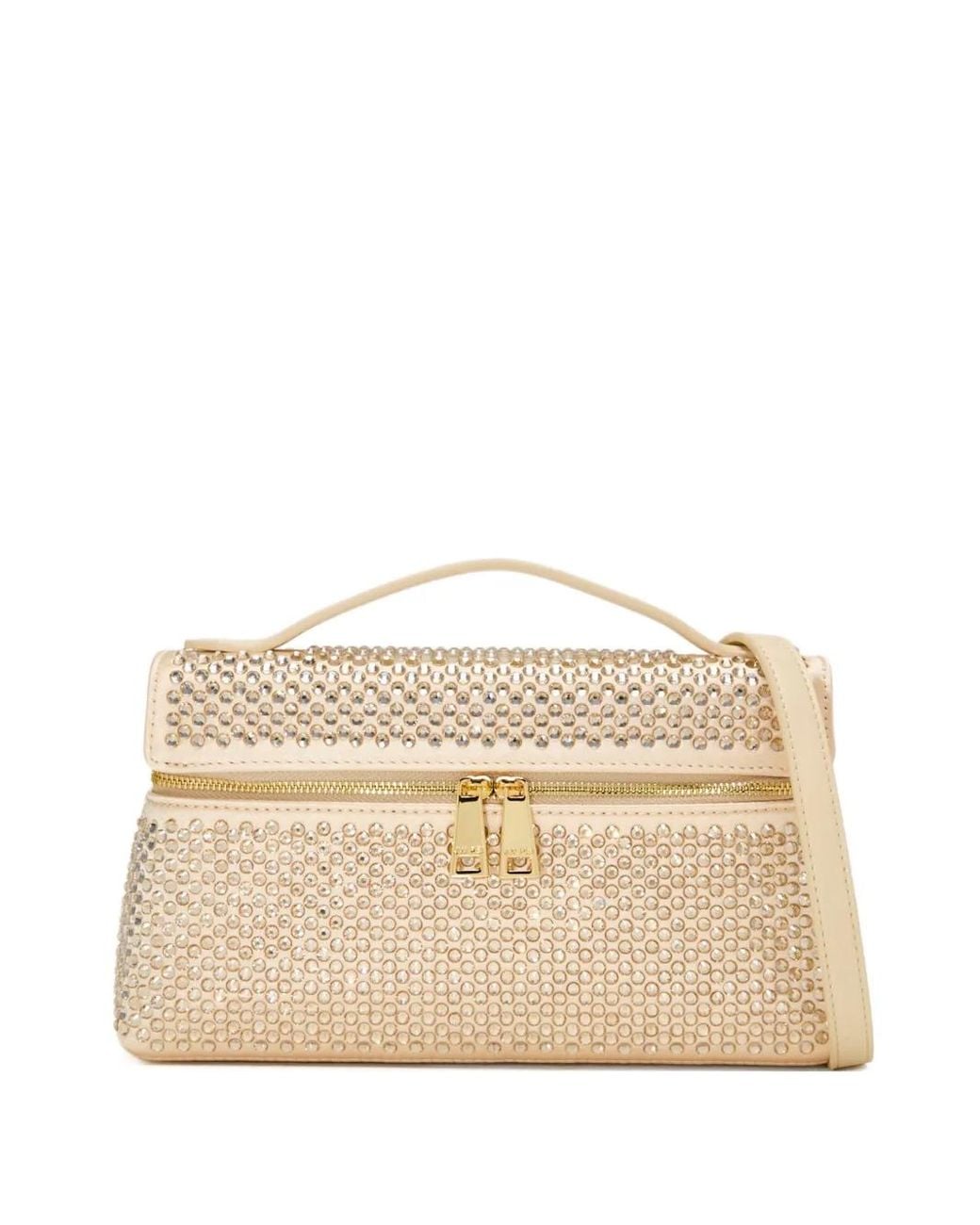 JW PEI Natural Thea Crystal-Embellished Top-Handle Bag
