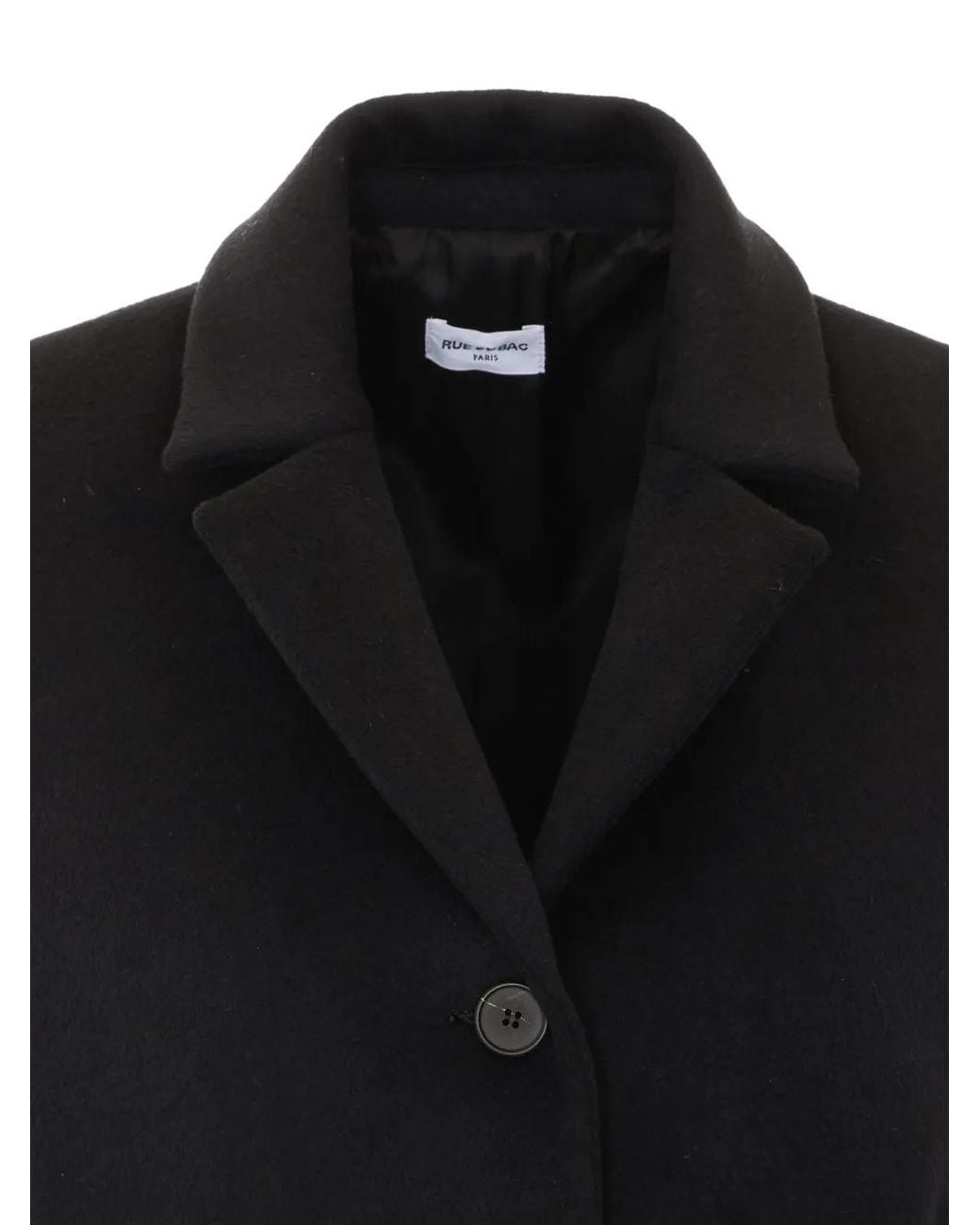 RUE DU BAC Black Single-Breasted Rear-Slit Coat