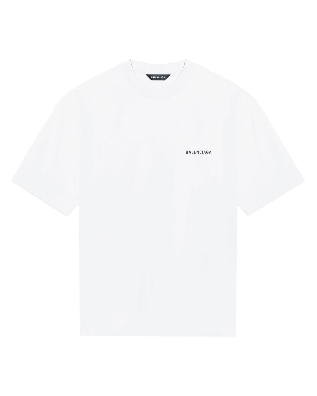 Balenciaga Cotton Logo Print Short-sleeve T-shirt in White for Men | Lyst
