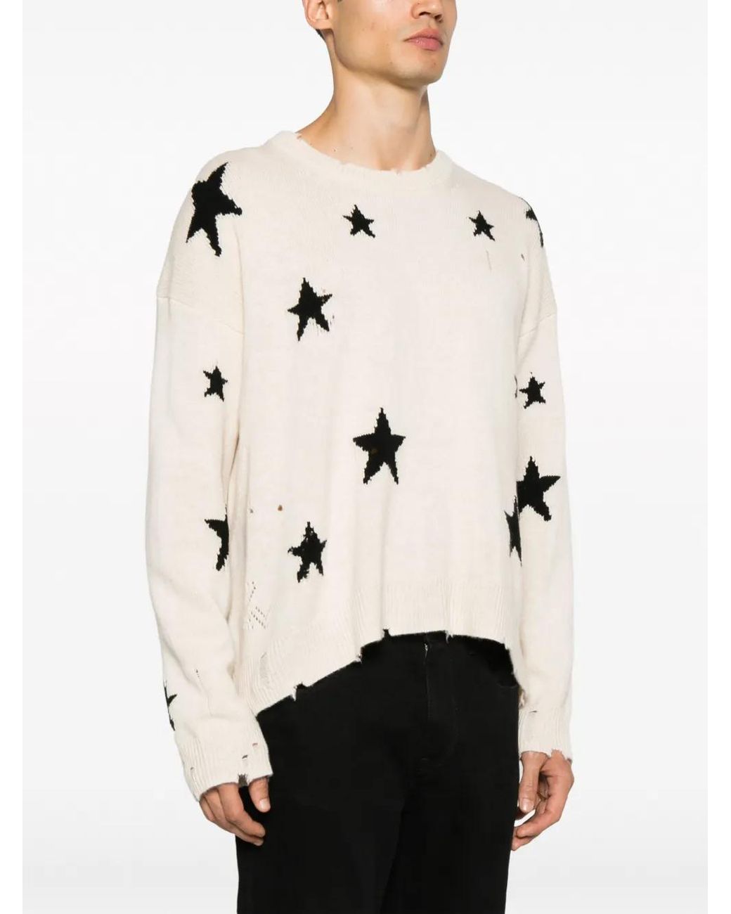 Zadig & Voltaire Natural Markus Star-Intarsia Knitted Cashmere Jumper