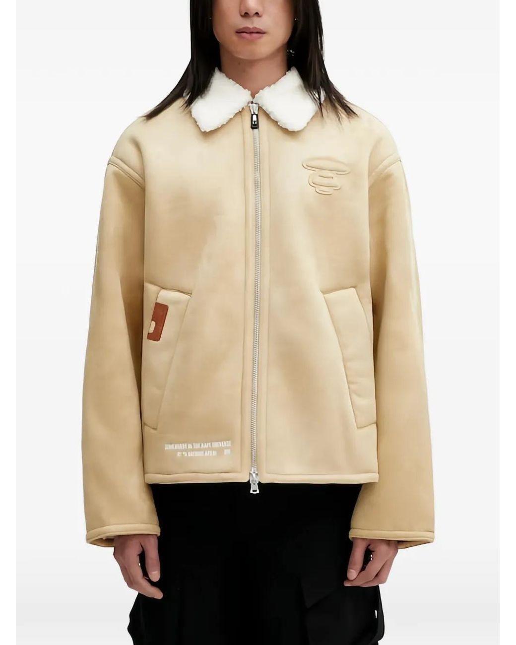 Aape By A Bathing Ape Natural Appliqué Collar Jacket for men