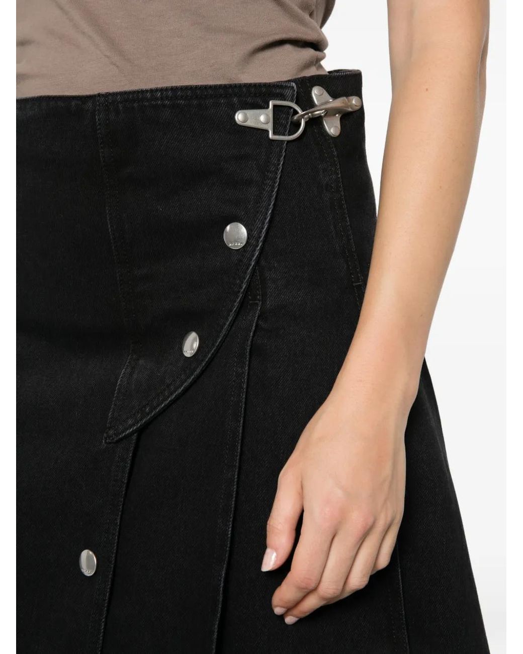 Marni Black Pleated-Wrap Midi Skirt