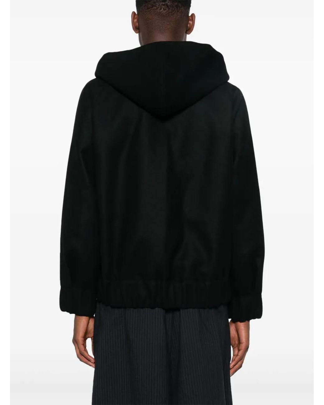 Sacai Black Panelled Hoodie for men
